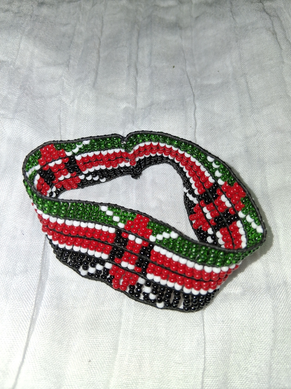 Kenyan Flag Colors Beaded Stretch Bracelet